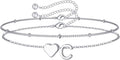 M MOOHAM Pulseras de oro con inicial de corazón para mujer, pulsera...