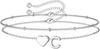 M MOOHAM Pulseras de oro con inicial de corazón para mujer, pulsera...