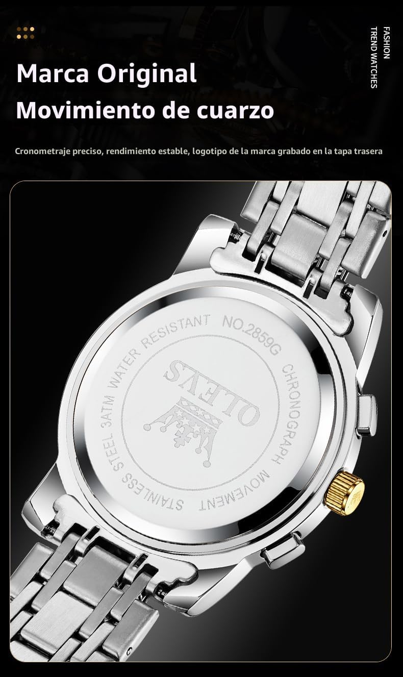 OLEVS Relojes para hombre, resistente al agua, de lujo, gran cara,...