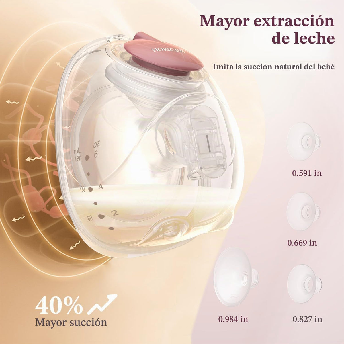 Extractor de leche manos libres D6, extractor de leche ultraligero...