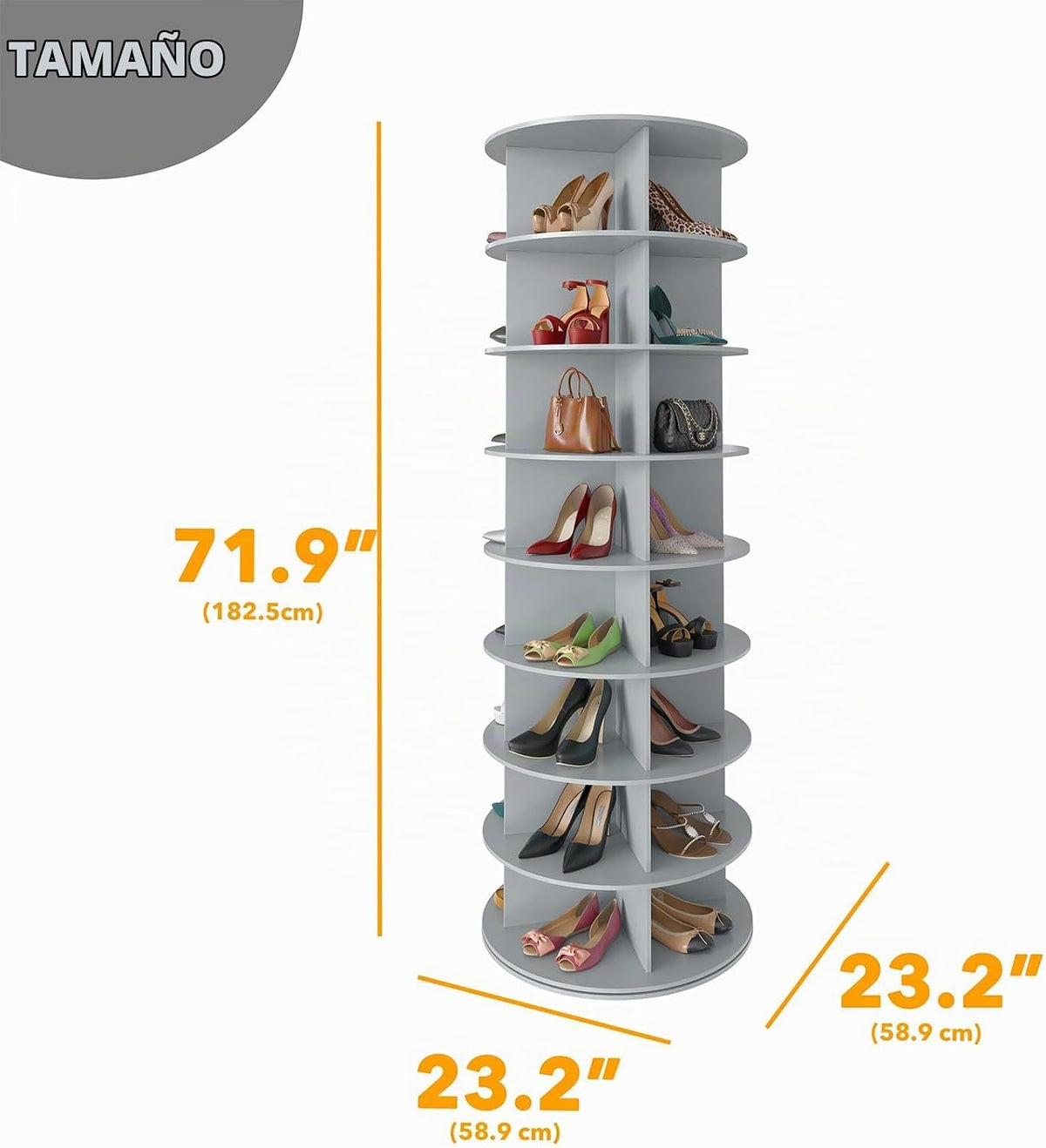 SpaceAid torre giratoria de zapatero de 8 niveles, exhibidor de zap...