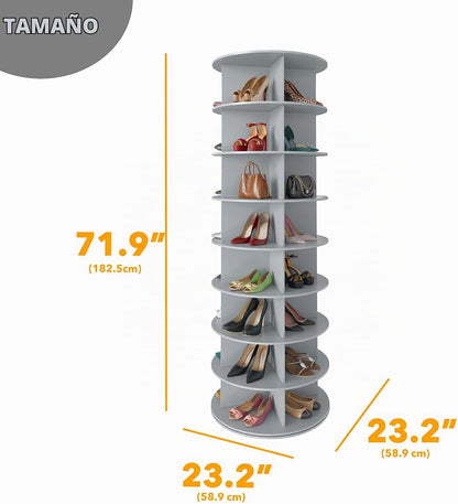SpaceAid torre giratoria de zapatero de 8 niveles, exhibidor de zap...