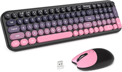 MOFII Combo de teclado y mouse inalámbricos, máquina de escribir co...