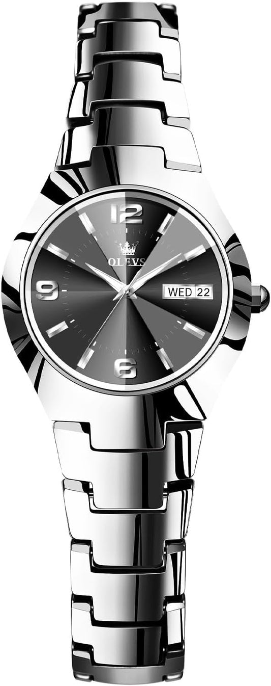 OLEVS Reloj Mujer Lujo Acero Inoxidable Pequeño Vestido de Muñeca I...