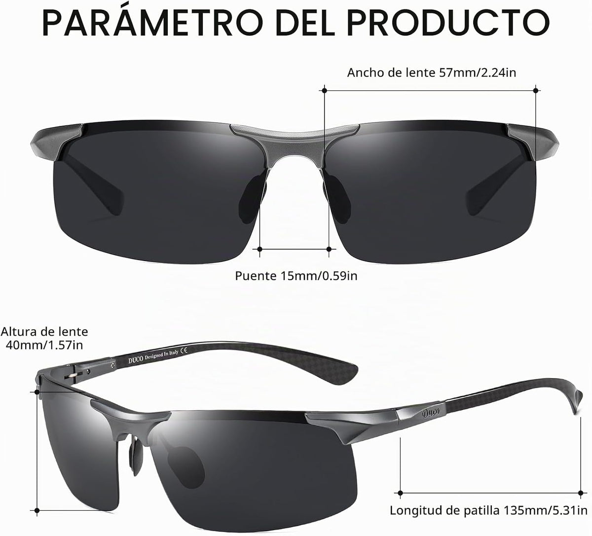 DUCO - Gafas de sol polarizadas para hombre, para deportes, pesca,...