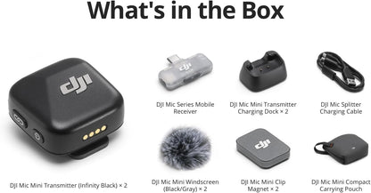 DJI Mic Mini (2 TX + 1 Mobile RX), ultraligero, cancelación activa...