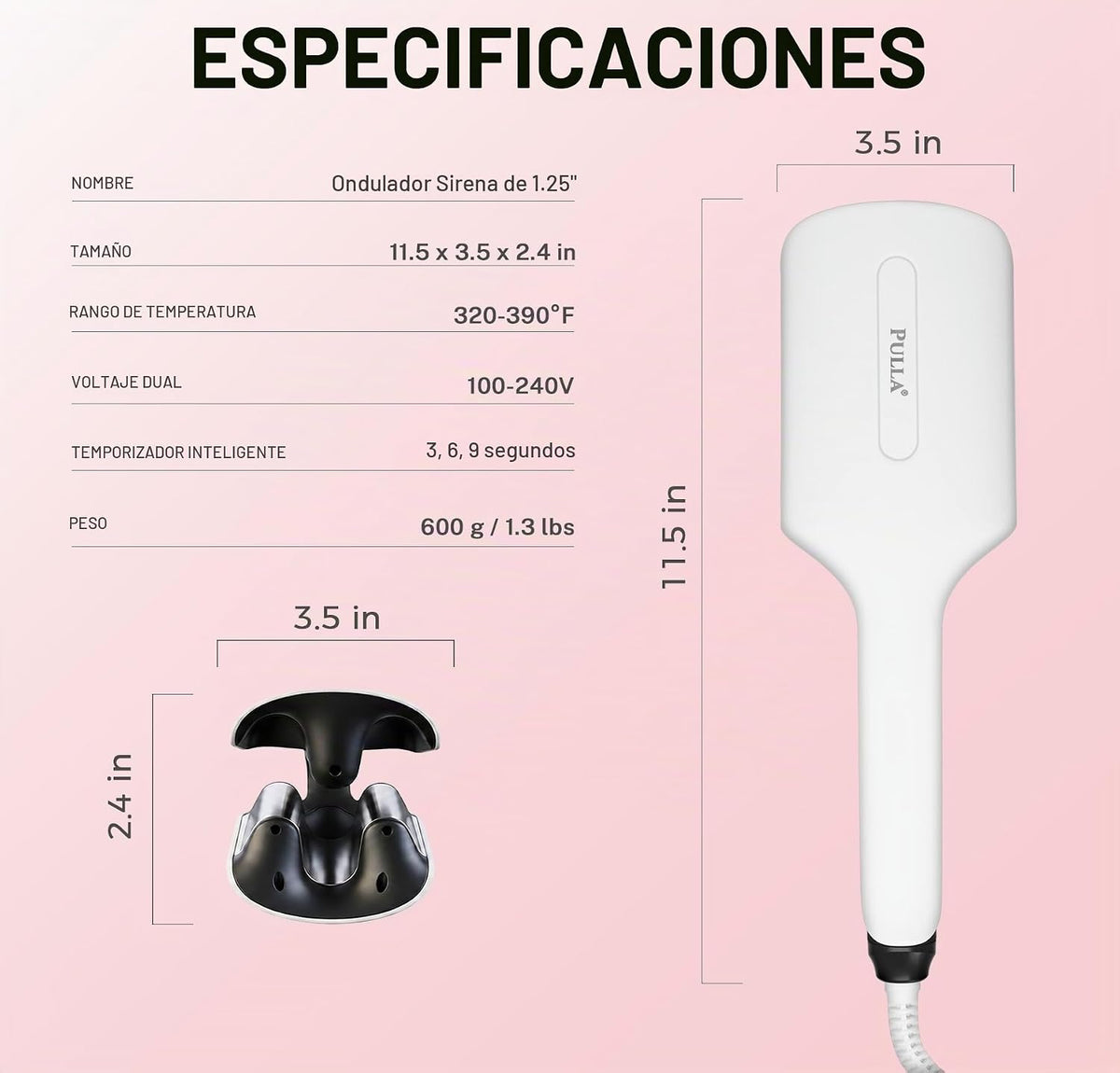 Onduladora de pelo ondulado, rizador de pelo iónico de 1.25 pulgada...
