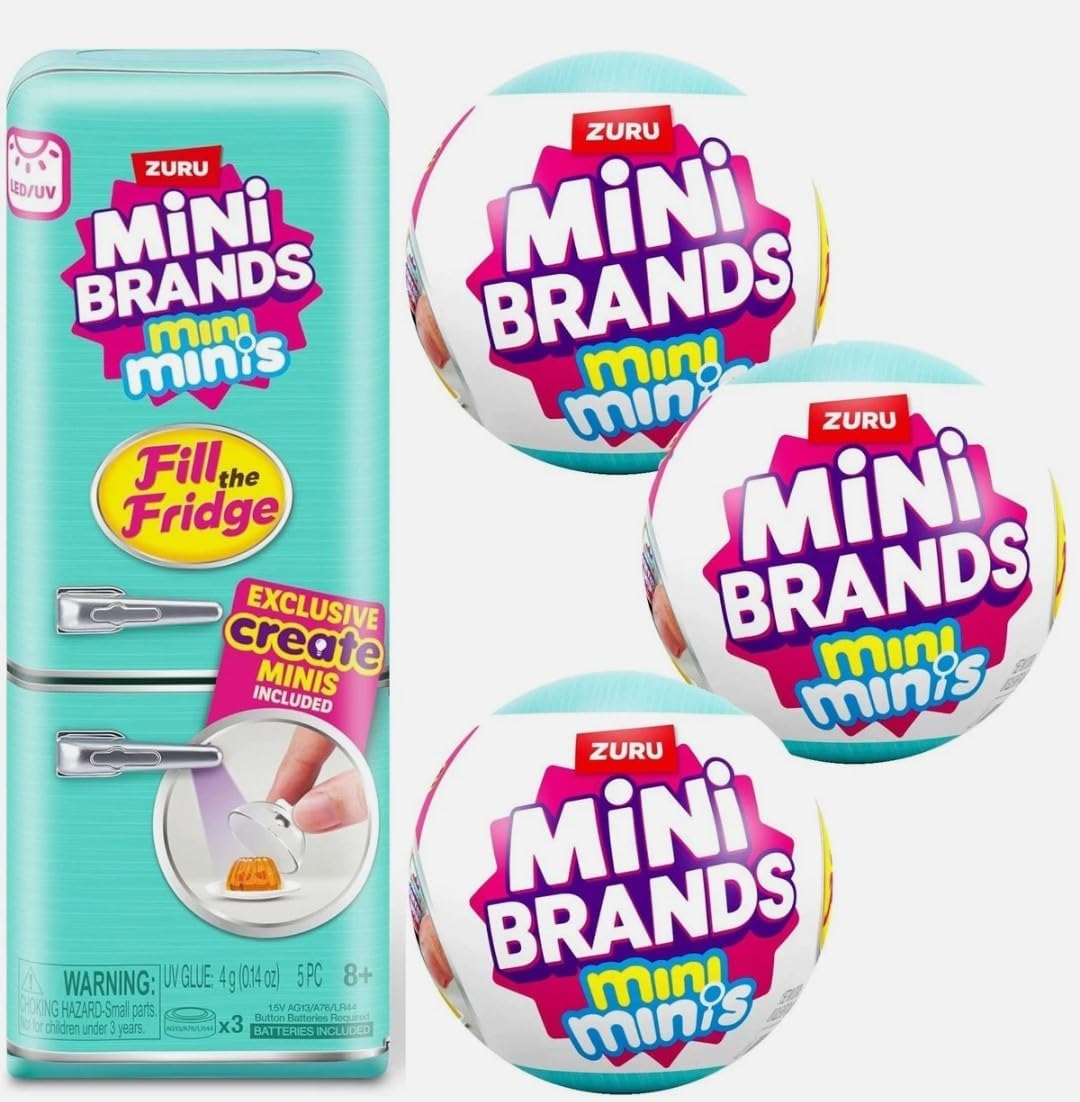 Zuru Mini Minis Refrigerador + 3 Cápsulas, Juego Fill The Frigorífi...