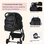 BabbleRoo Mochila de Cuero para Pañales - Bolso de Viaje para Bebé...