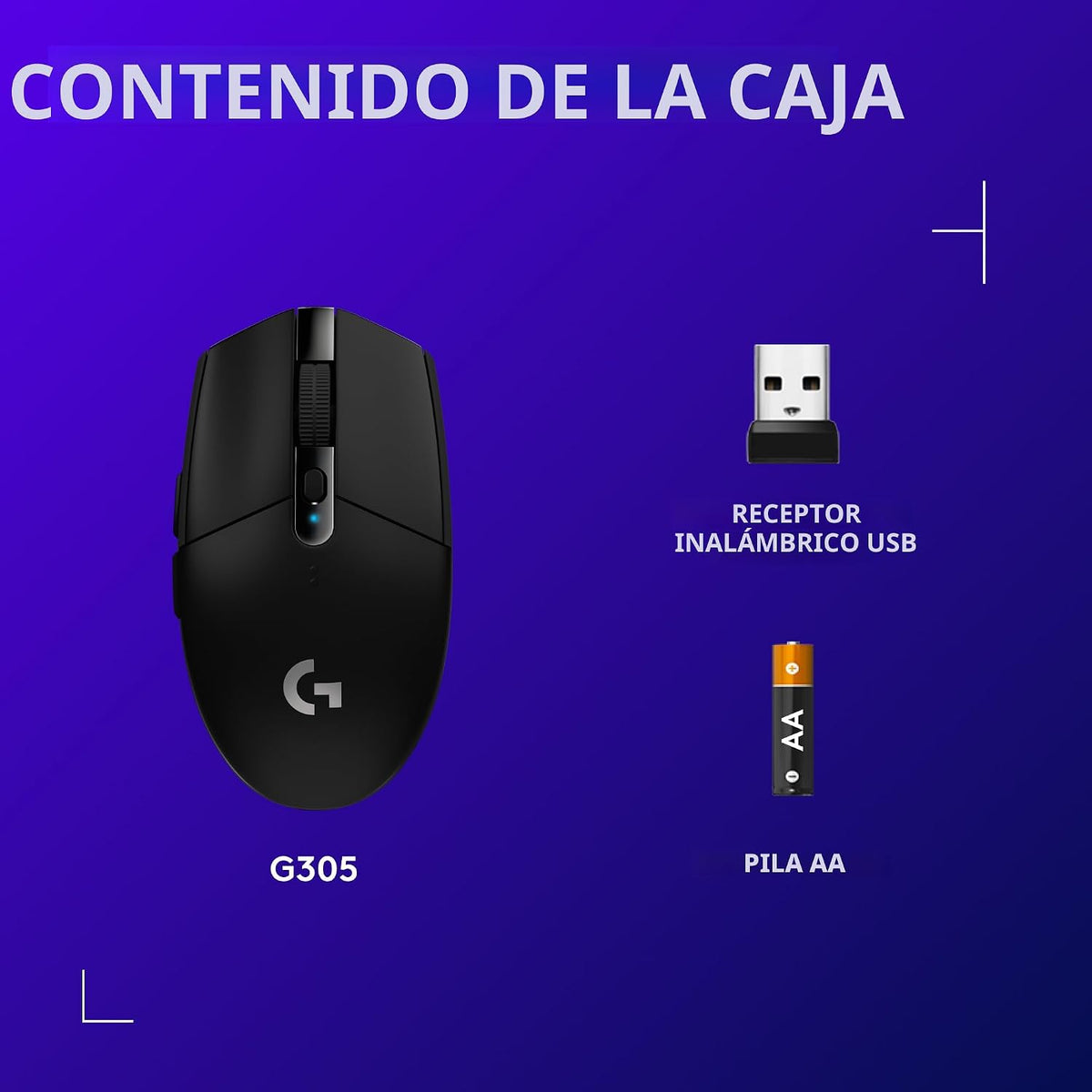 Logitech G Ratón inalámbrico para juegos 305 Lightspeed - Negro | 1...