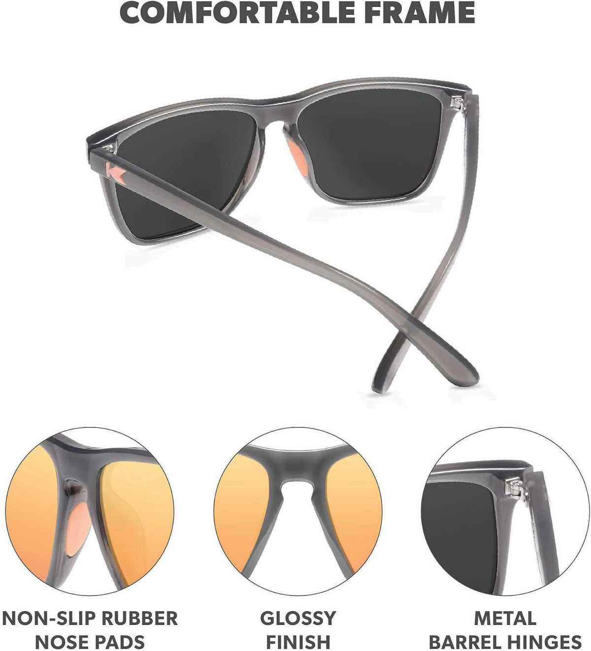 Knockaround Gafas de sol polarizadas cuadradas para hombres y mujer...