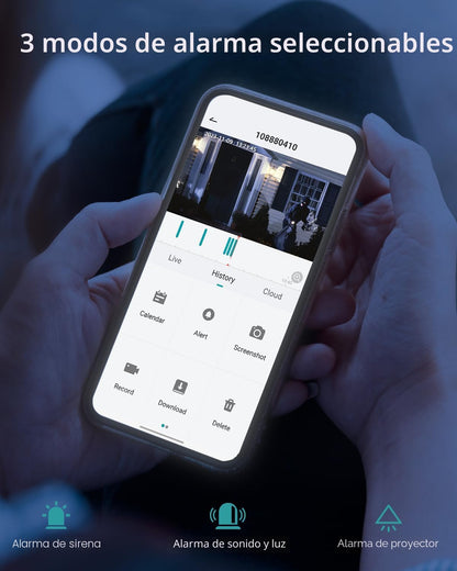 ZUMIMALL Cámaras de seguridad 2K inalámbricas para exteriores, cáma...
