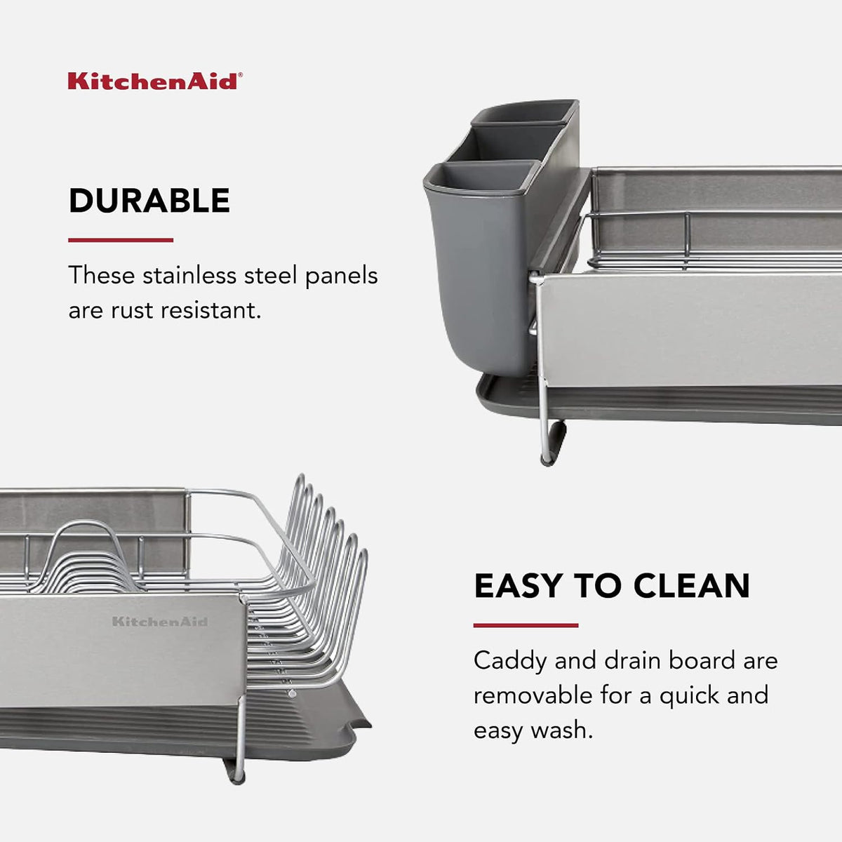 KitchenAid Escurridor de gran capacidad, tamaño completo, autodrena...