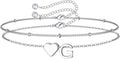 M MOOHAM Pulseras de oro con inicial de corazón para mujer, pulsera...