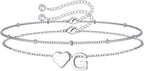 M MOOHAM Pulseras de oro con inicial de corazón para mujer, pulsera...