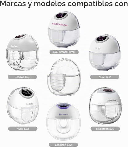 Piezas de extractor de leche portátil compatibles con Mammanuwa, bo...