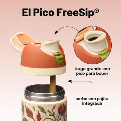 Owala FreeSip - Botella de agua de acero inoxidable de 24 onzas Woo...