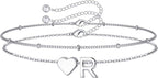 M MOOHAM Pulseras de oro con inicial de corazón para mujer, pulsera...