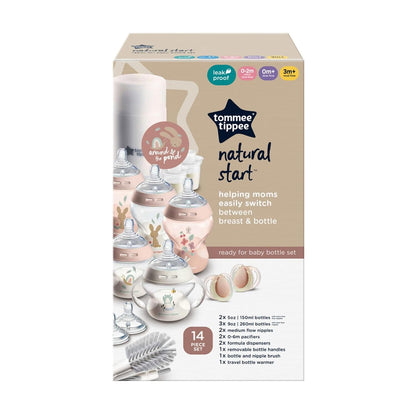 Tommee Tippee Natural Start Set de biberón, calentador y chupete, 0...