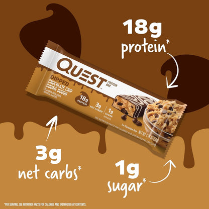 Quest Nutrition - Barras de proteína de masa de galletas con chispa...