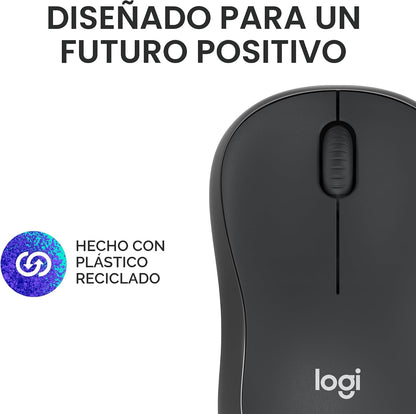 Ratón inalámbrico Bluetooth silencioso compacto Logitech M240 - Gra...