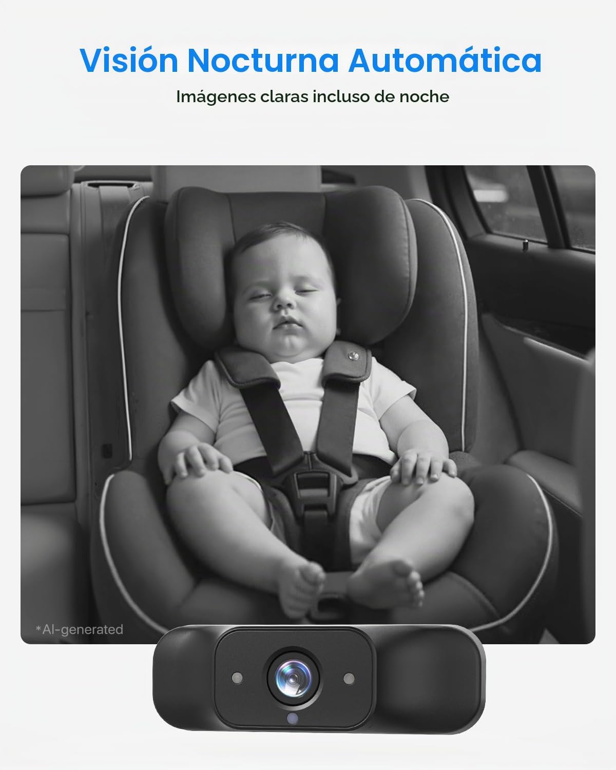 Cámara para coche de bebé Babyvue BV7 con Carplay, pantalla dividid...