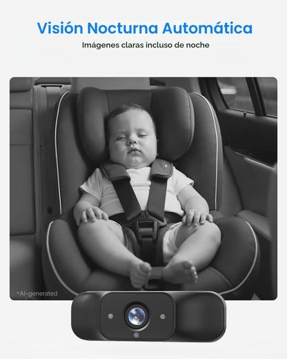 Cámara para coche de bebé Babyvue BV7 con Carplay, pantalla dividid...