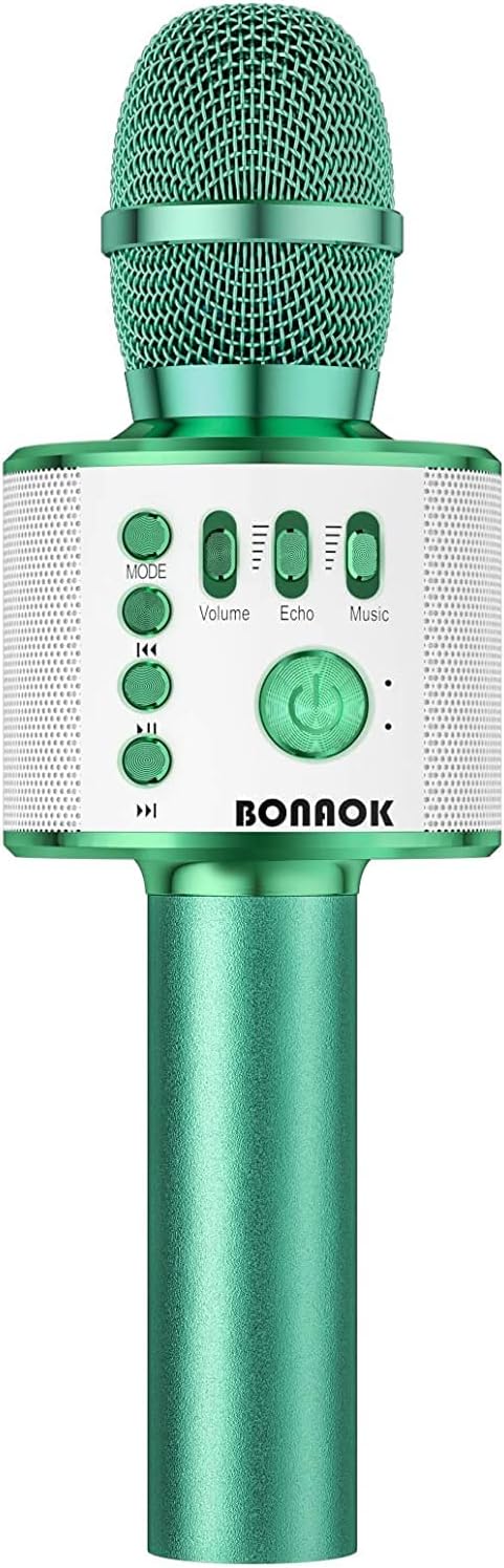 BONAOK - Micrófono inalámbrico Bluetooth de karaoke, 3 en 1; micróf...