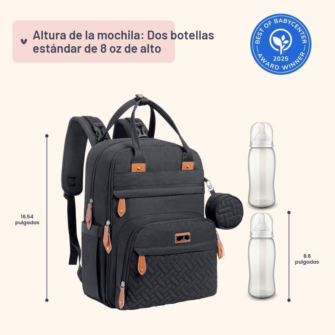BabbleRoo Mochila para pañales \u2013 Bolsa de viaje para Baby Esse...