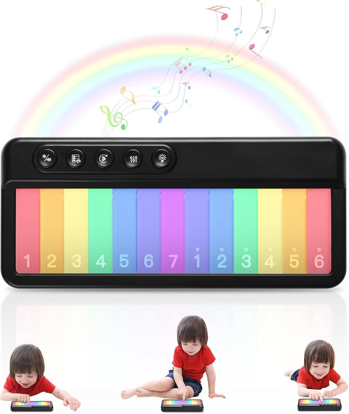 FOKI Juego de juguetes musicales para niños pequeños, piano de piso...