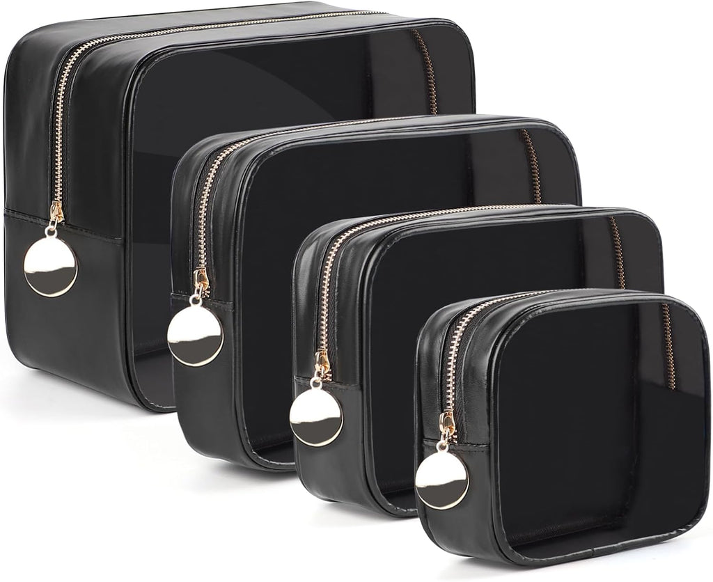 YOPCDJ Juego de 4 bolsas de maquillaje transparentes, bolsas organi...