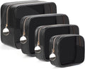YOPCDJ Juego de 4 bolsas de maquillaje transparentes, bolsas organi...
