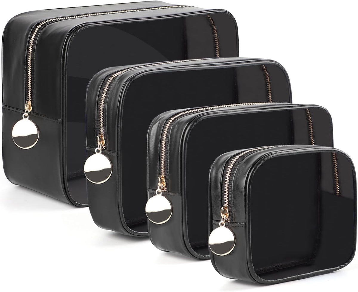YOPCDJ Juego de 4 bolsas de maquillaje transparentes, bolsas organi...