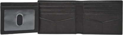 Fossil - Cartera plegable de cuero para hombre con ventana abatible...