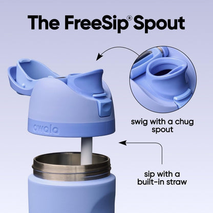 Owala FreeSip - Botella de agua de acero inoxidable de 24 onzas, co...