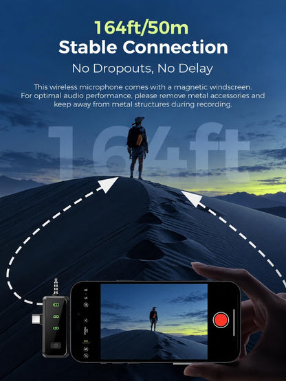 Micrófono Lavalier inalámbrico: micrófonos duales para iPhones Andr...