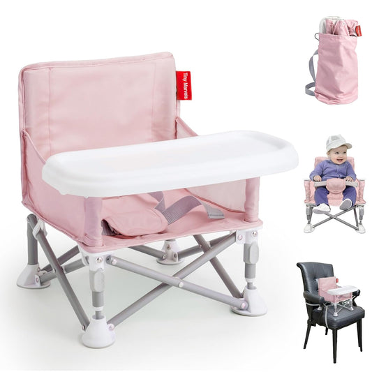 Tiny Marvels Silla de bebé, silla alta portátil para viajes y playa...