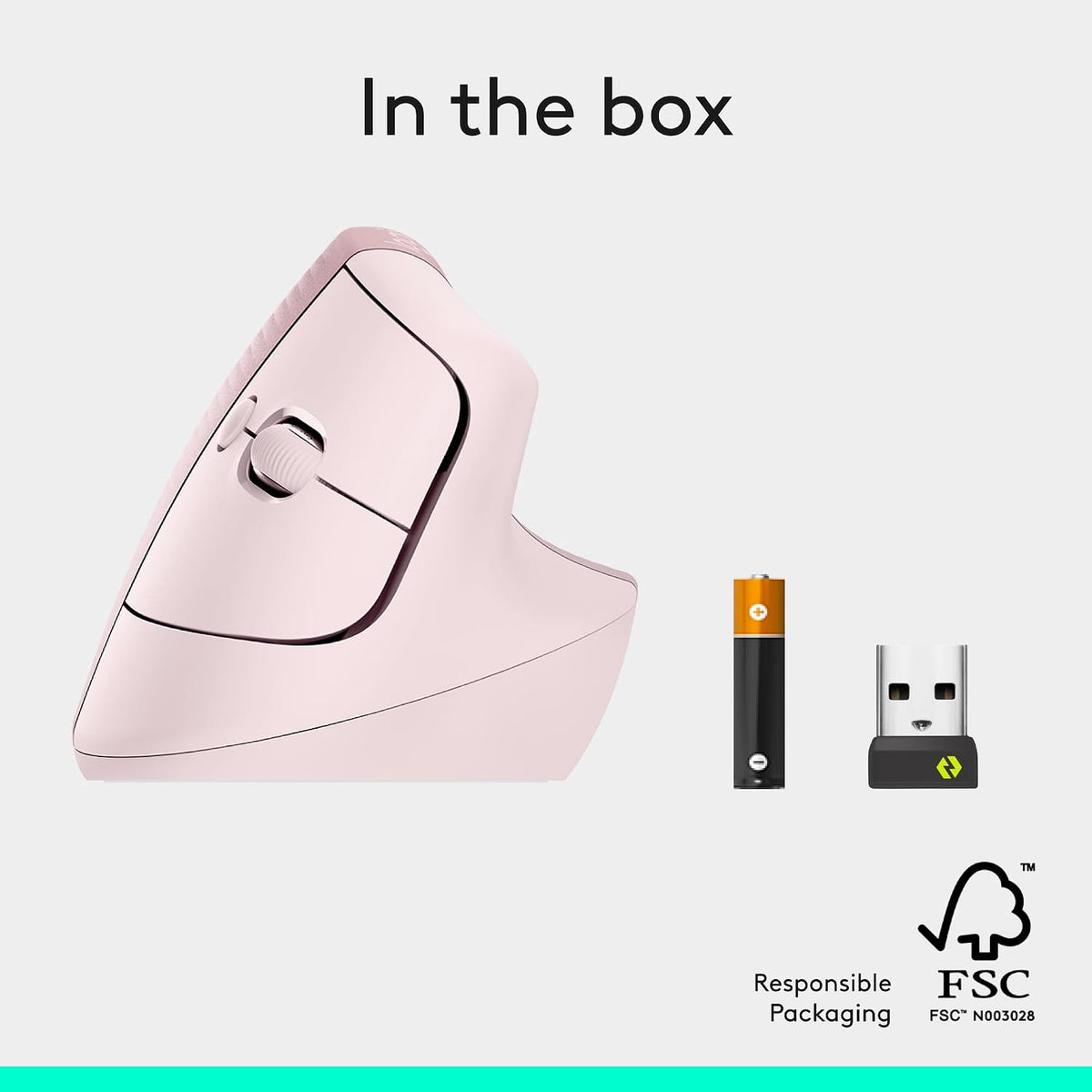 Ratón inalámbrico ergonómico vertical Logitech Lift - Rosa | Conéct...