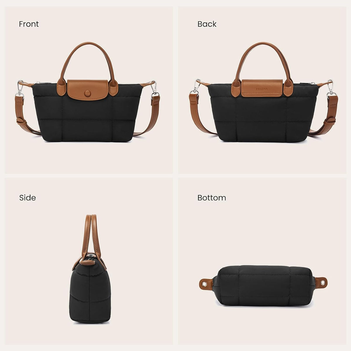 Telena Bolso cruzado acolchado para mujer, mini bolso acolchado | B...