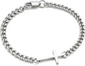 M MOOHAM Pulsera de cruz chapada en oro\/plata de 14 quilates para...