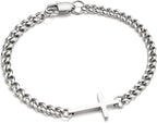M MOOHAM Pulsera de cruz chapada en oro\/plata de 14 quilates para...