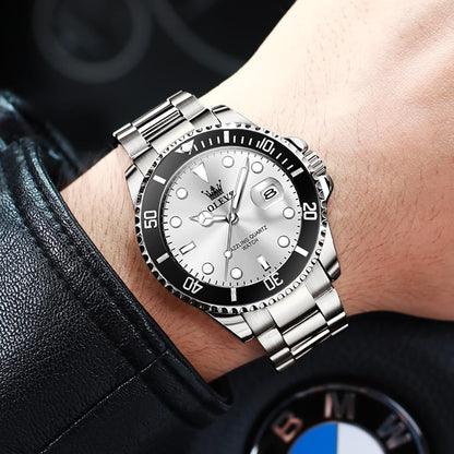 OLEVS Relojes de lujo para hombres grandes de acero inoxidable resi...