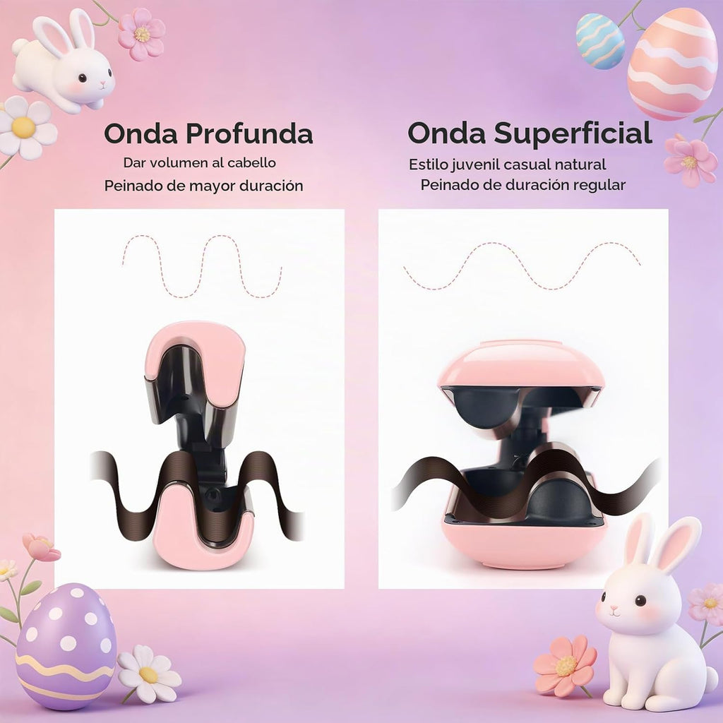 Aima Beauty Onda profunda de 1 pulgada rizador de pelo rizador ondu...