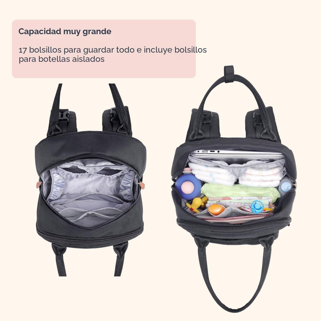 BabbleRoo Mochila para pañales \u2013 Bolsa de viaje para Baby Esse...