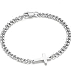 M MOOHAM Pulsera de cruz chapada en oro\/plata de 14 quilates para...