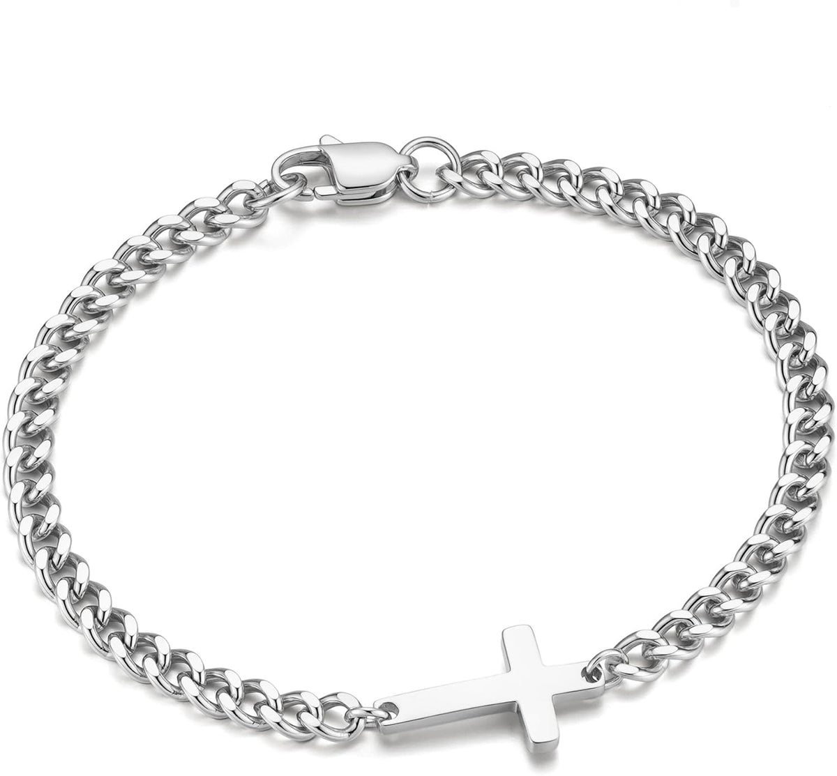 M MOOHAM Pulsera de cruz chapada en oro\/plata de 14 quilates para...