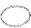 M MOOHAM Pulsera de cruz chapada en oro\/plata de 14 quilates para...