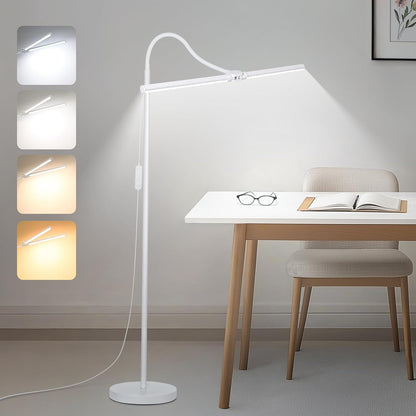 Lámpara de pie blanca, lámpara de pie LED brillante de 18 W\/2000 l...