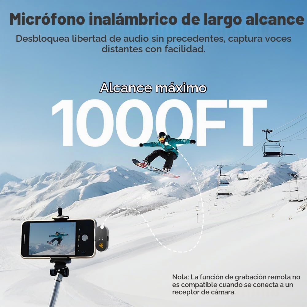 Micrófono Lavalier inalámbrico MAONO Wave T5 para teléfono Android...
