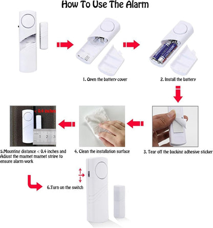 Alarma de puerta y ventana, alarmas de puerta de 90 DB para segurid...